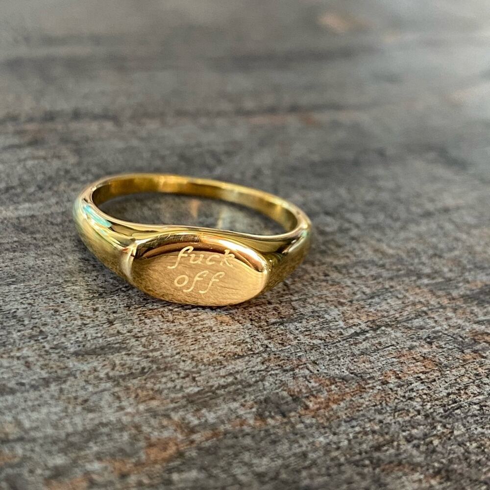 NEW F*ck Off Signet Ring - Picture 4 of 8